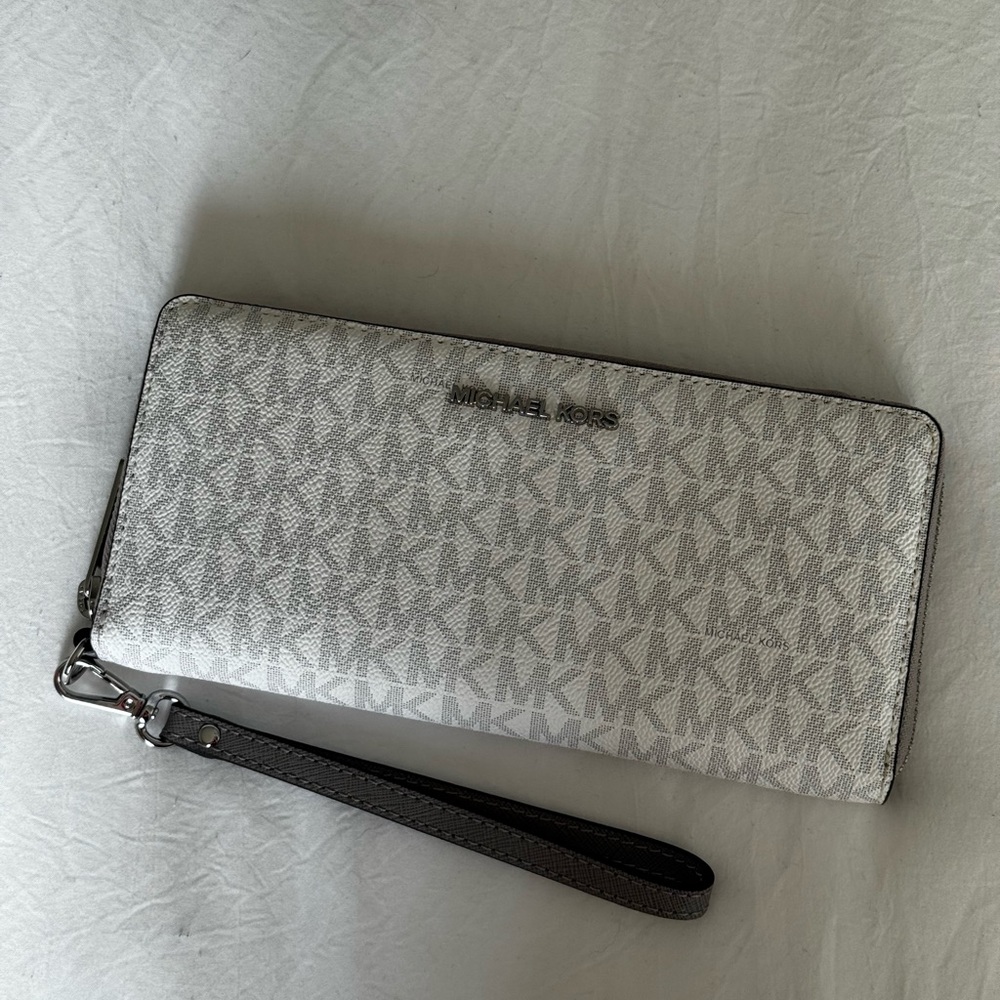Michael Kors Silver Logo Wristlet